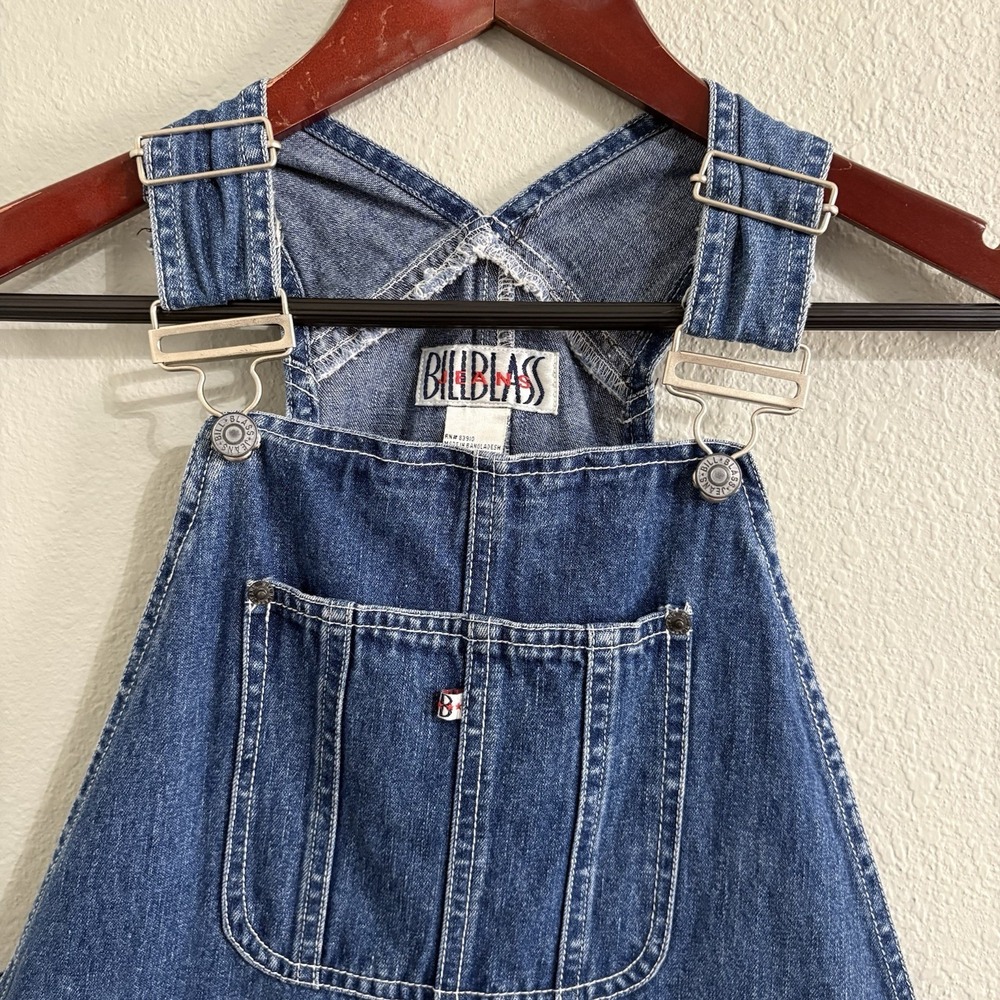 Vintage Bill Blass Jeans Denim Overall Dress Midi Pockets XS S - Picture 3 of 13